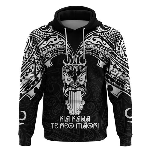 Personalised New Zealand Te Reo Maori Hoodie Kia Kaha Maori Language Week Black Style LT9