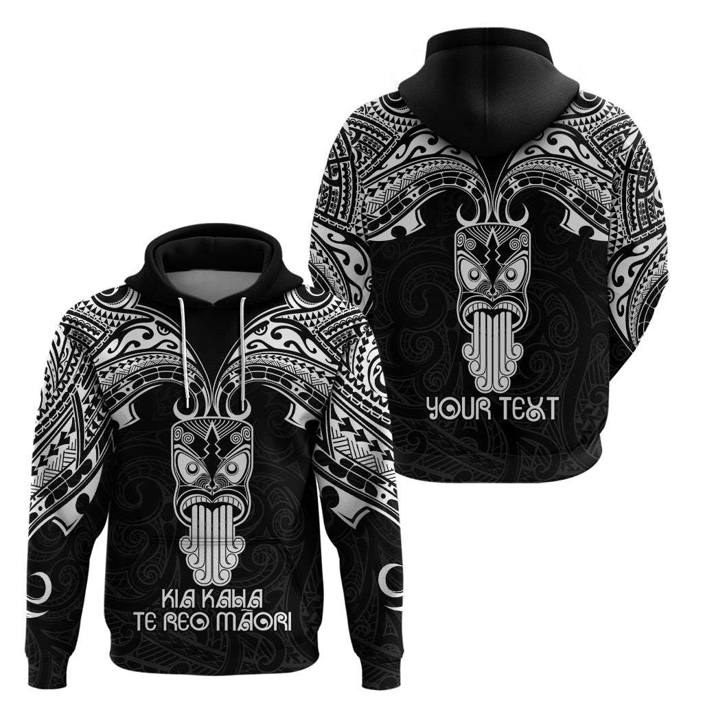 Personalised New Zealand Te Reo Maori Hoodie Kia Kaha Maori Language Week Black Style LT9
