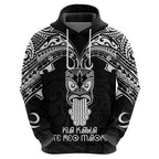 Personalised New Zealand Te Reo Maori Hoodie Kia Kaha Maori Language Week Black Style LT9