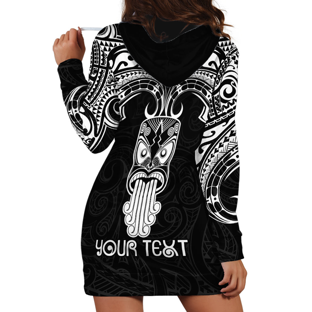 Personalised New Zealand Te Reo Maori Hoodie Dress Kia Kaha Maori Language Week Black Style LT9