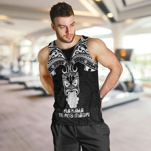 Personalised New Zealand Te Reo Maori Men Tank Top Kia Kaha Maori Language Week Black Style LT9