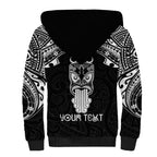 Personalised New Zealand Te Reo Maori Sherpa Hoodie Kia Kaha Maori Language Week Black Style LT9
