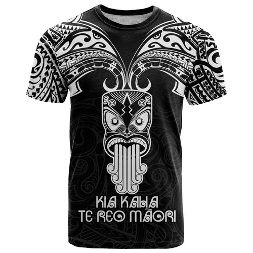 Personalised New Zealand Te Reo Maori T Shirt Kia Kaha Maori Language Week Black Style LT9