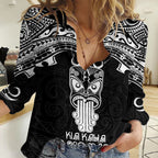 Personalised New Zealand Te Reo Maori Women Casual Shirt Kia Kaha Maori Language Week Black Style LT9