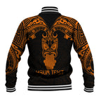 Personalised New Zealand Te Reo Maori Baseball Jacket Kia Kaha Maori Language Week Gold Style LT9