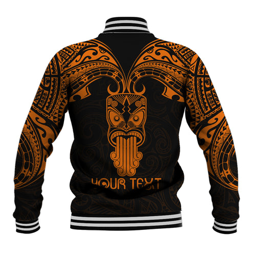 Personalised New Zealand Te Reo Maori Baseball Jacket Kia Kaha Maori Language Week Gold Style LT9