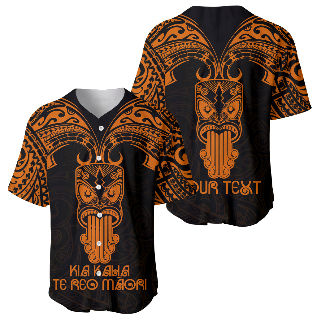 Personalised New Zealand Te Reo Maori Baseball Jersey Kia Kaha Maori Language Week Gold Style LT9