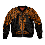 Personalised New Zealand Te Reo Maori Bomber Jacket Kia Kaha Maori Language Week Gold Style LT9