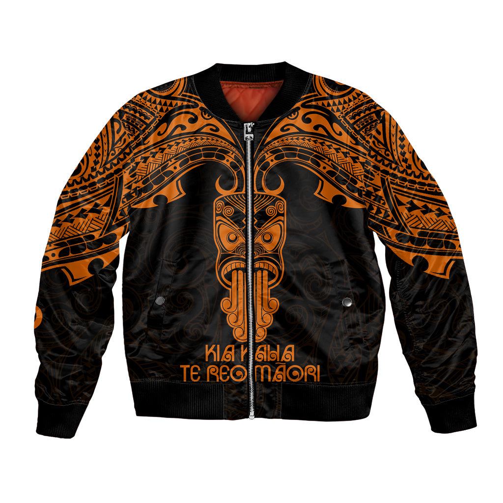 Personalised New Zealand Te Reo Maori Bomber Jacket Kia Kaha Maori Language Week Gold Style LT9