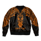 Personalised New Zealand Te Reo Maori Bomber Jacket Kia Kaha Maori Language Week Gold Style LT9