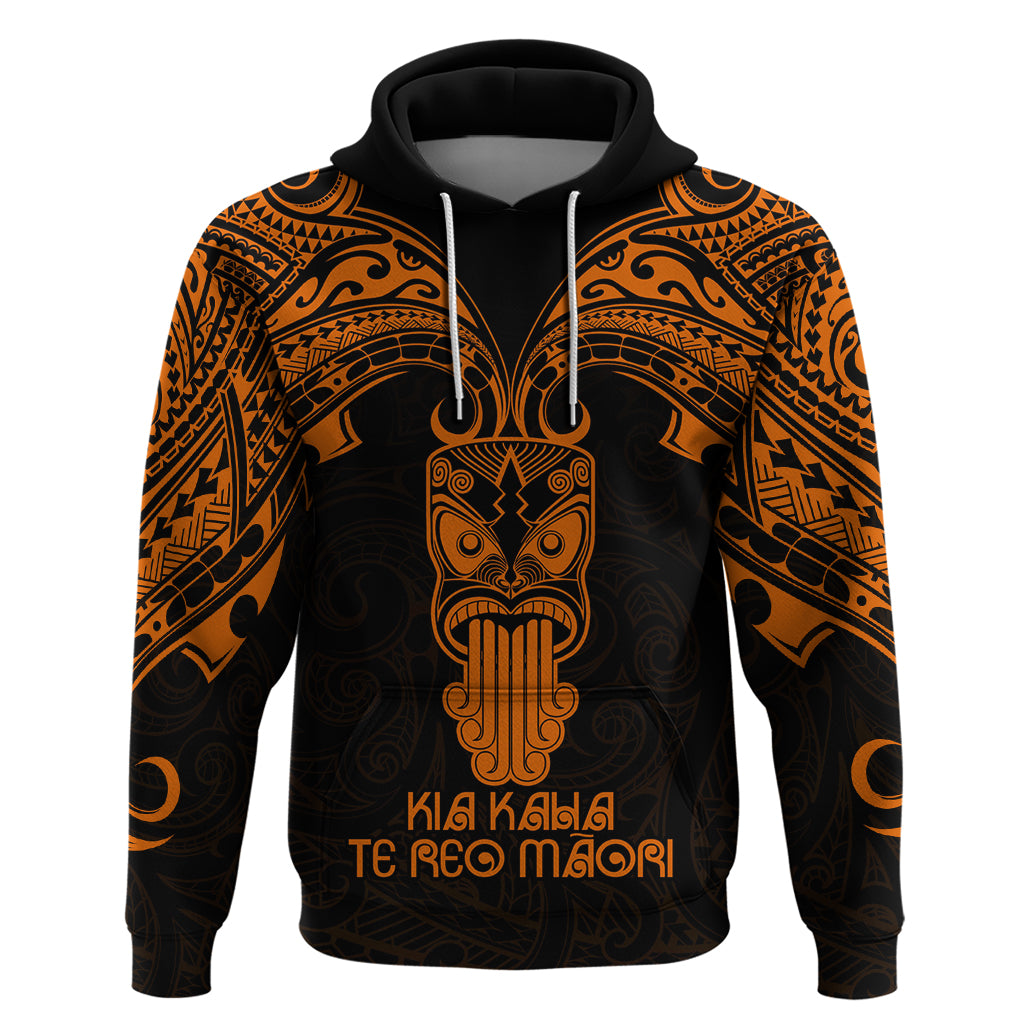 Personalised New Zealand Te Reo Maori Hoodie Kia Kaha Maori Language Week Gold Style LT9