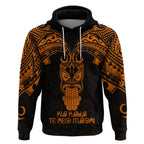 Personalised New Zealand Te Reo Maori Hoodie Kia Kaha Maori Language Week Gold Style LT9