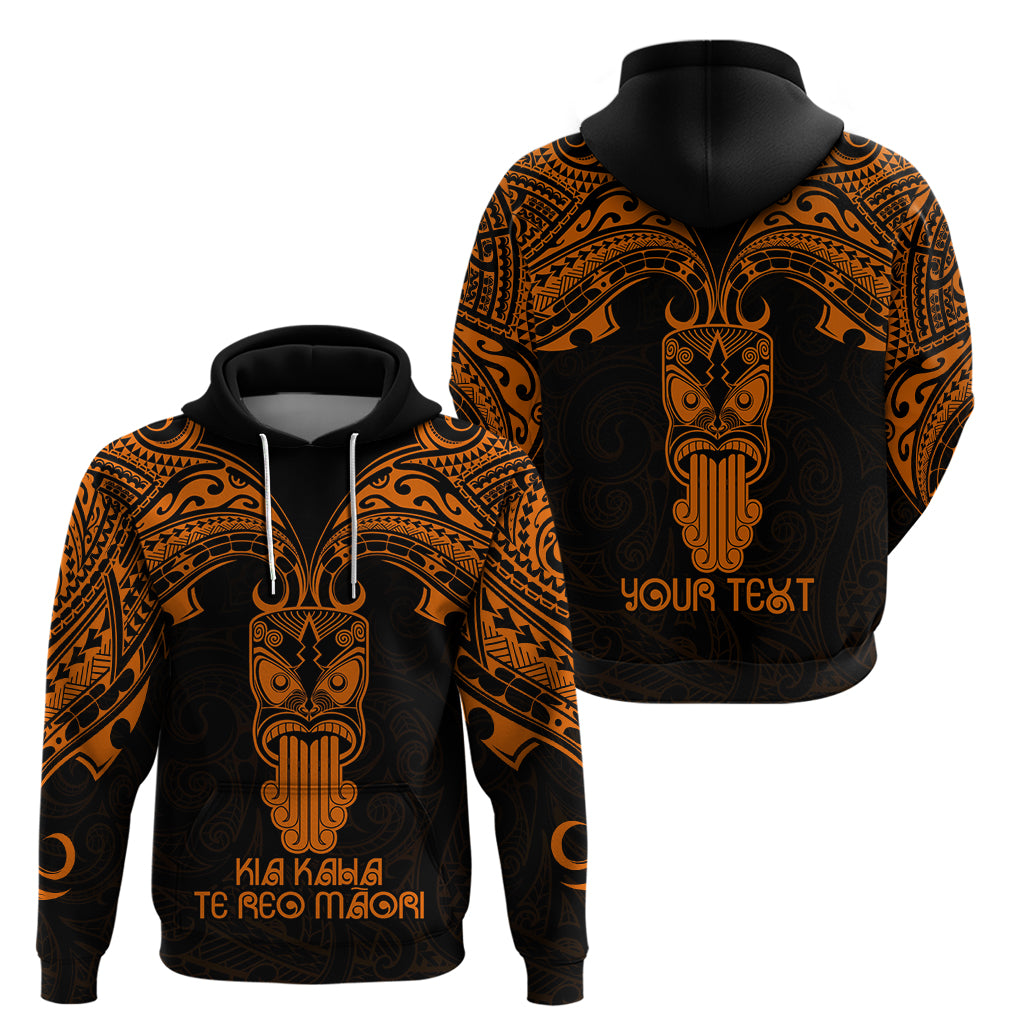 Personalised New Zealand Te Reo Maori Hoodie Kia Kaha Maori Language Week Gold Style LT9