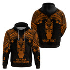 Personalised New Zealand Te Reo Maori Hoodie Kia Kaha Maori Language Week Gold Style LT9