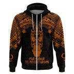 Personalised New Zealand Te Reo Maori Hoodie Kia Kaha Maori Language Week Gold Style LT9