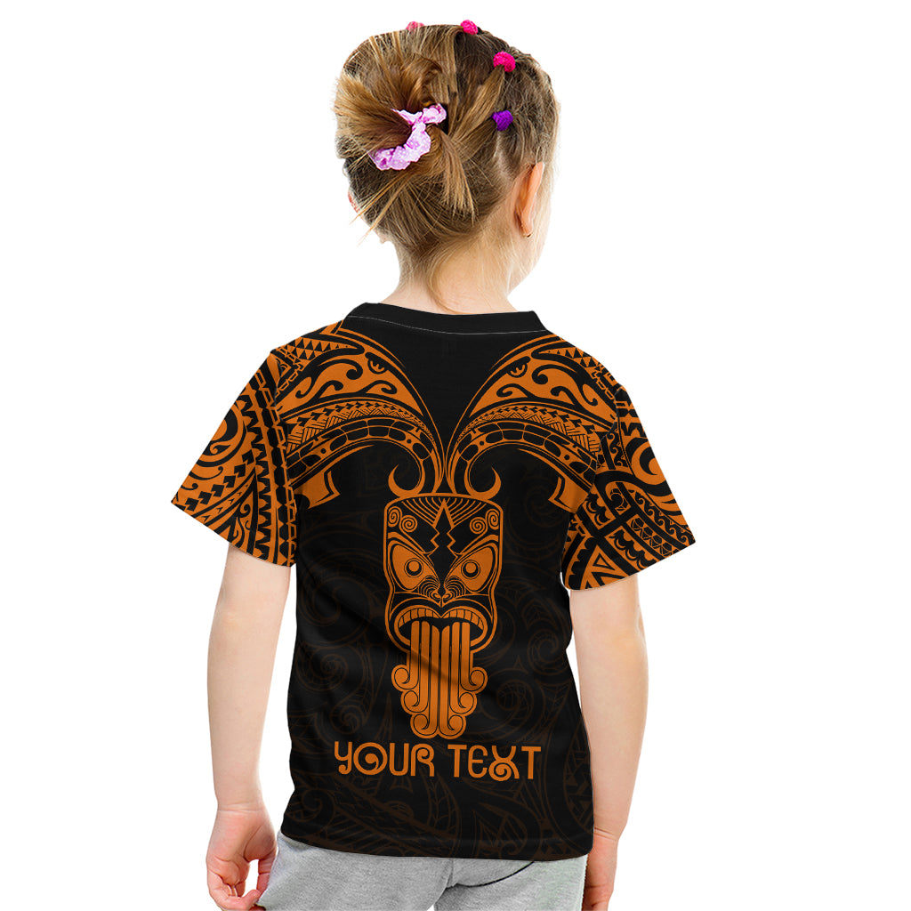 Personalised New Zealand Te Reo Maori Kid T Shirt Kia Kaha Maori Language Week Gold Style LT9