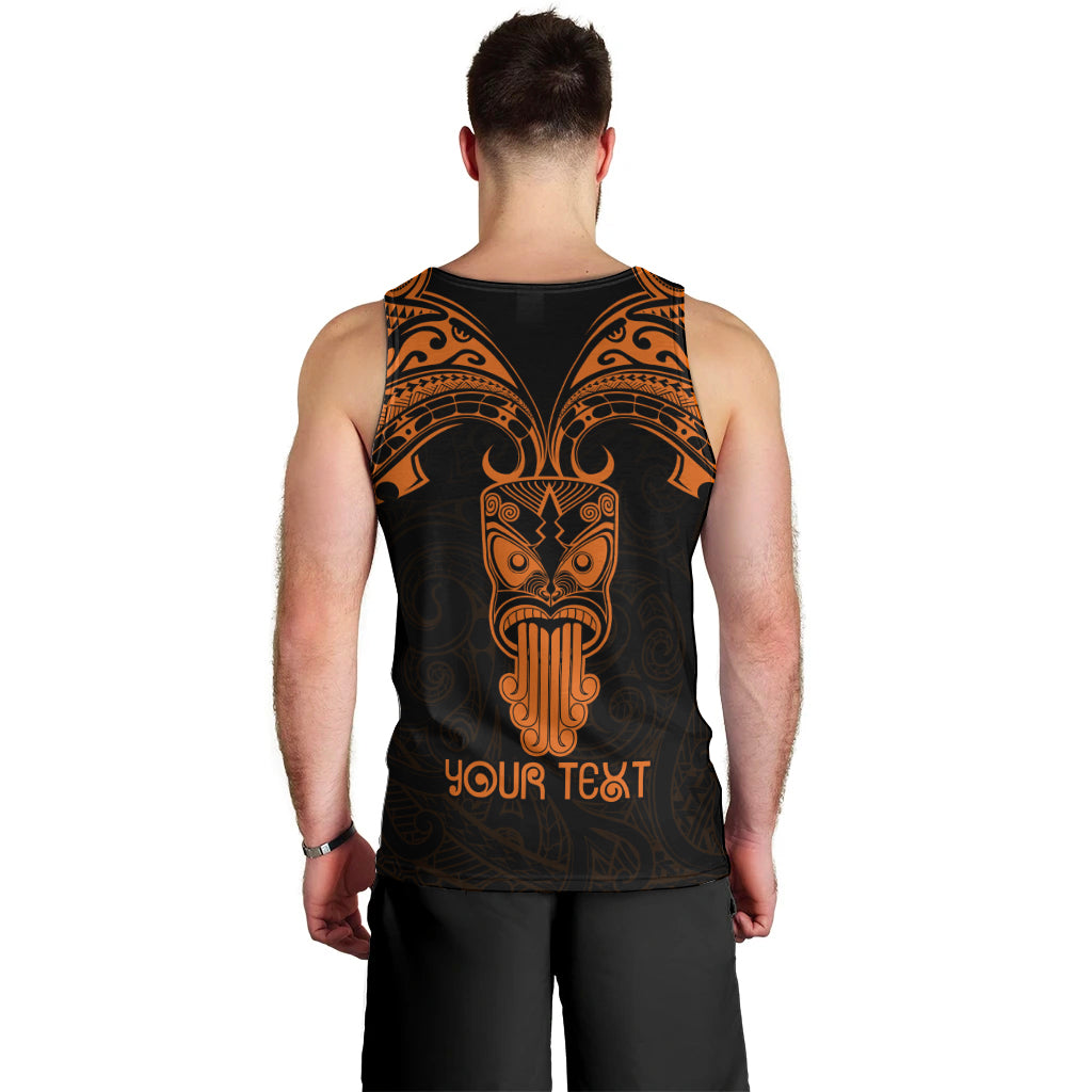 Personalised New Zealand Te Reo Maori Men Tank Top Kia Kaha Maori Language Week Gold Style LT9