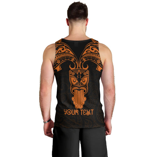 Personalised New Zealand Te Reo Maori Men Tank Top Kia Kaha Maori Language Week Gold Style LT9