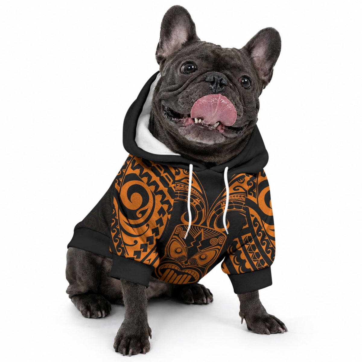 Personalised New Zealand Te Reo Maori Pet Hoodie Kia Kaha Maori Language Week Gold Style