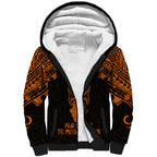 Personalised New Zealand Te Reo Maori Sherpa Hoodie Kia Kaha Maori Language Week Gold Style LT9