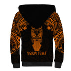 Personalised New Zealand Te Reo Maori Sherpa Hoodie Kia Kaha Maori Language Week Gold Style LT9