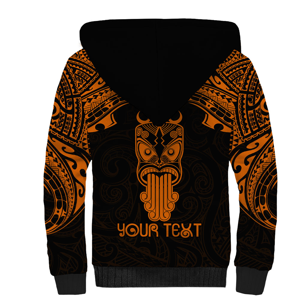 Personalised New Zealand Te Reo Maori Sherpa Hoodie Kia Kaha Maori Language Week Gold Style LT9