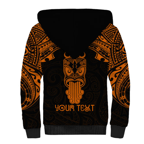 Personalised New Zealand Te Reo Maori Sherpa Hoodie Kia Kaha Maori Language Week Gold Style LT9