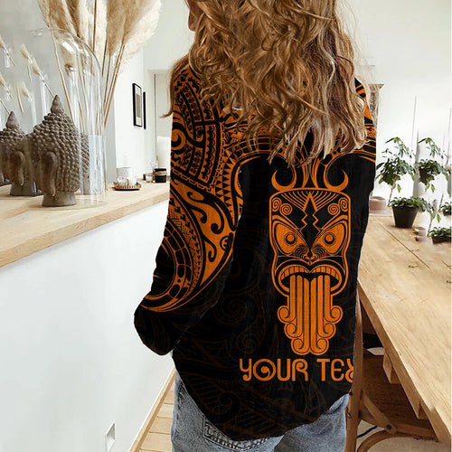 Personalised New Zealand Te Reo Maori Women Casual Shirt Kia Kaha Maori Language Week Gold Style LT9