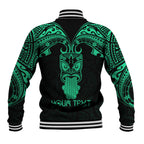 Personalised New Zealand Te Reo Maori Baseball Jacket Kia Kaha Maori Language Week Green Style LT9