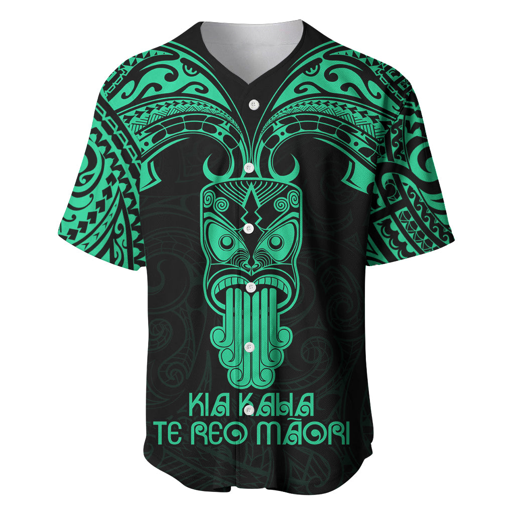 Personalised New Zealand Te Reo Maori Baseball Jersey Kia Kaha Maori Language Week Green Style LT9