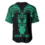 Personalised New Zealand Te Reo Maori Baseball Jersey Kia Kaha Maori Language Week Green Style LT9