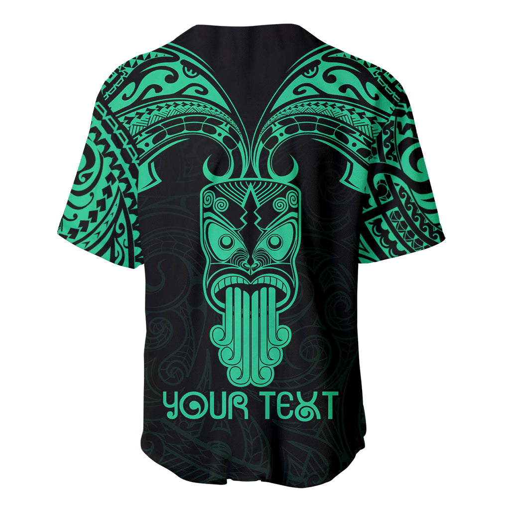 Personalised New Zealand Te Reo Maori Baseball Jersey Kia Kaha Maori Language Week Green Style LT9