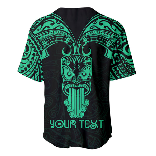 Personalised New Zealand Te Reo Maori Baseball Jersey Kia Kaha Maori Language Week Green Style LT9