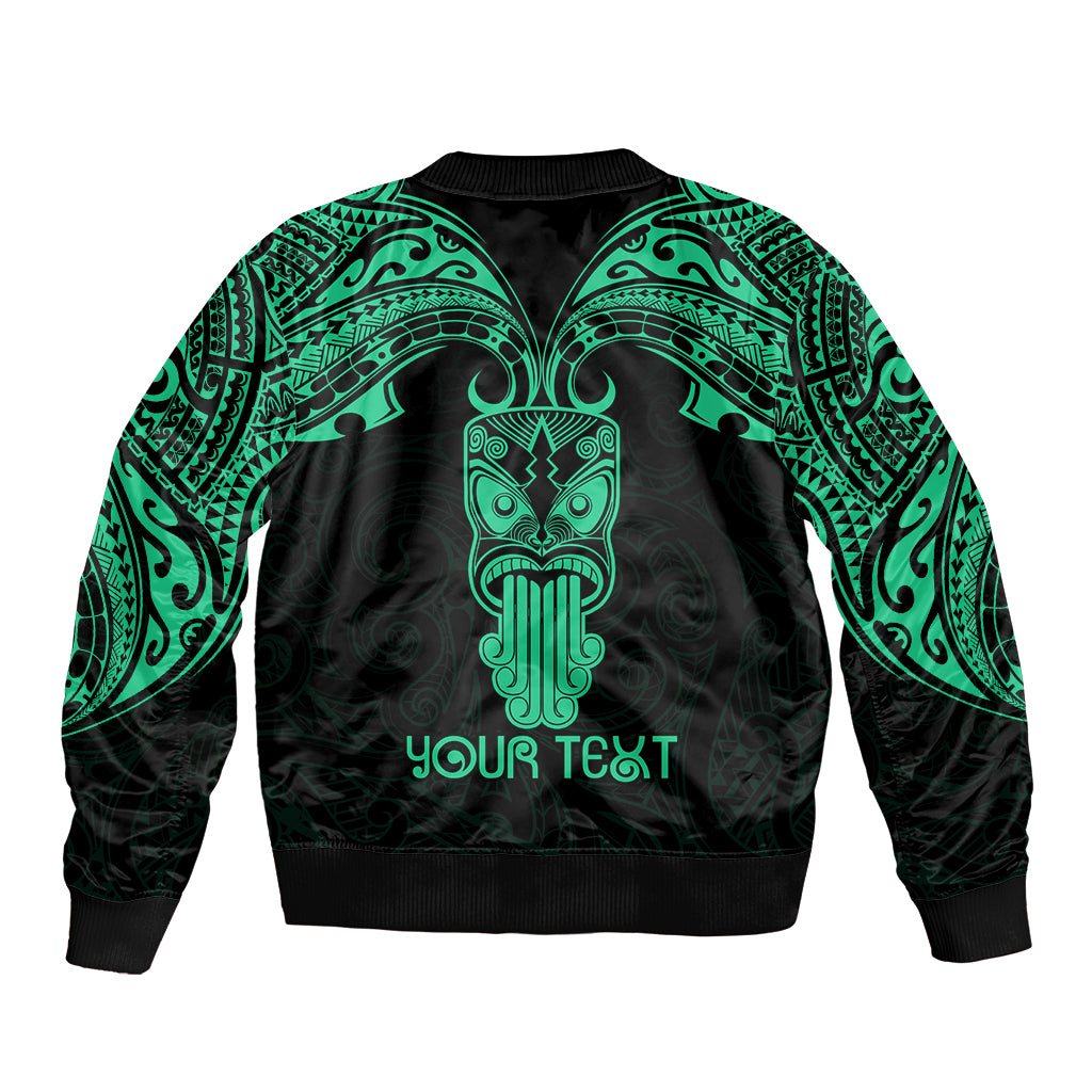 Personalised New Zealand Te Reo Maori Bomber Jacket Kia Kaha Maori Language Week Green Style LT9
