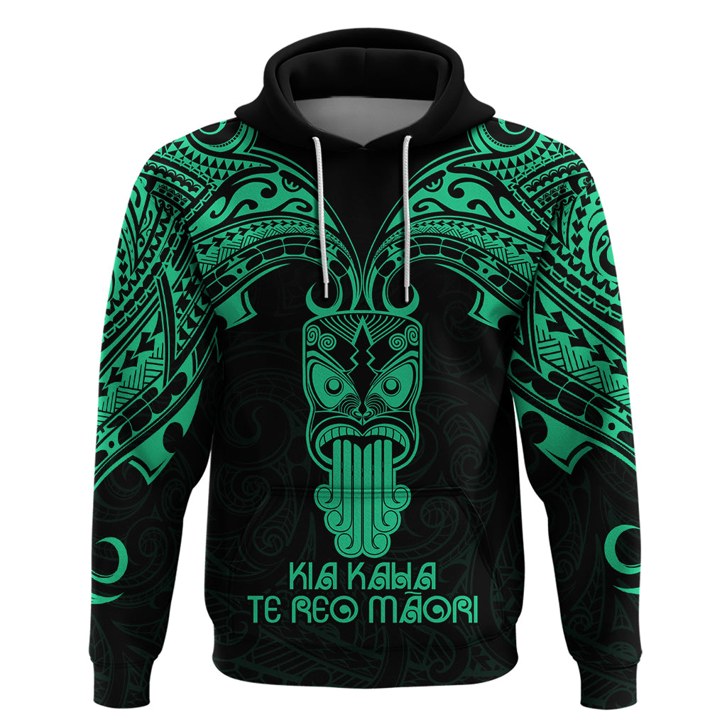 Personalised New Zealand Te Reo Maori Hoodie Kia Kaha Maori Language Week Green Style LT9