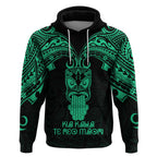 Personalised New Zealand Te Reo Maori Hoodie Kia Kaha Maori Language Week Green Style LT9
