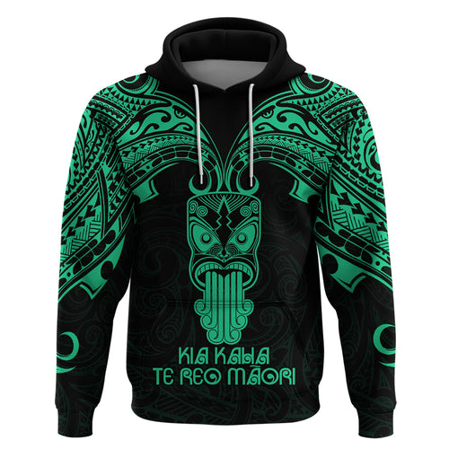 Personalised New Zealand Te Reo Maori Hoodie Kia Kaha Maori Language Week Green Style LT9