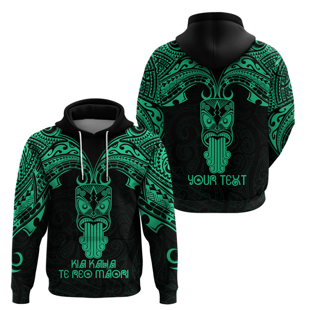 Personalised New Zealand Te Reo Maori Hoodie Kia Kaha Maori Language Week Green Style LT9