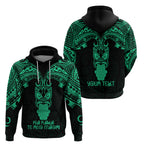 Personalised New Zealand Te Reo Maori Hoodie Kia Kaha Maori Language Week Green Style LT9