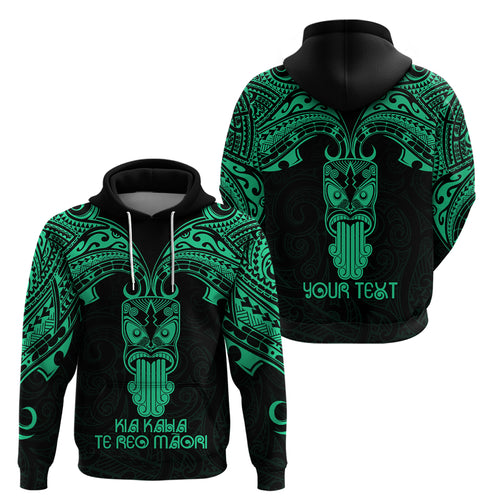 Personalised New Zealand Te Reo Maori Hoodie Kia Kaha Maori Language Week Green Style LT9
