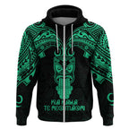 Personalised New Zealand Te Reo Maori Hoodie Kia Kaha Maori Language Week Green Style LT9