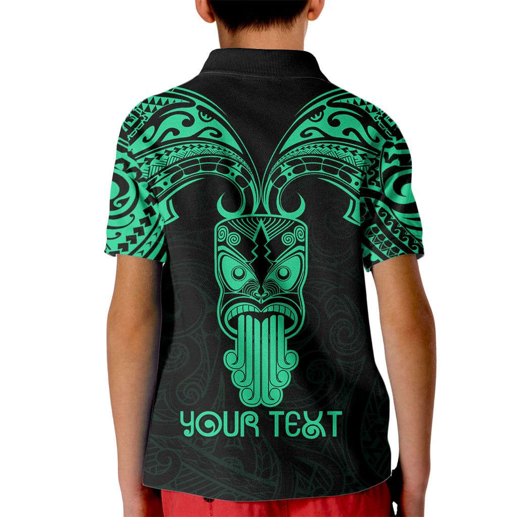 Personalised New Zealand Te Reo Maori Kid Polo Shirt Kia Kaha Maori Language Week Green Style LT9