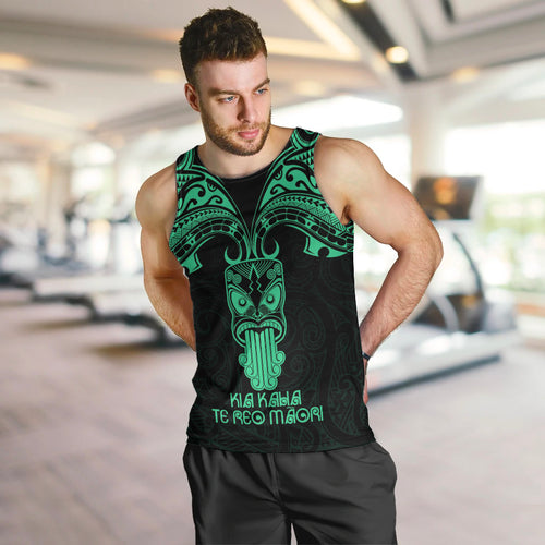 Personalised New Zealand Te Reo Maori Men Tank Top Kia Kaha Maori Language Week Green Style LT9