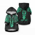 Personalised New Zealand Te Reo Maori Pet Hoodie Kia Kaha Maori Language Week Green Style