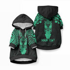 Personalised New Zealand Te Reo Maori Pet Hoodie Kia Kaha Maori Language Week Green Style