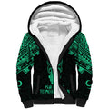 Personalised New Zealand Te Reo Maori Sherpa Hoodie Kia Kaha Maori Language Week Green Style LT9