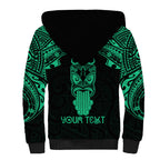 Personalised New Zealand Te Reo Maori Sherpa Hoodie Kia Kaha Maori Language Week Green Style LT9