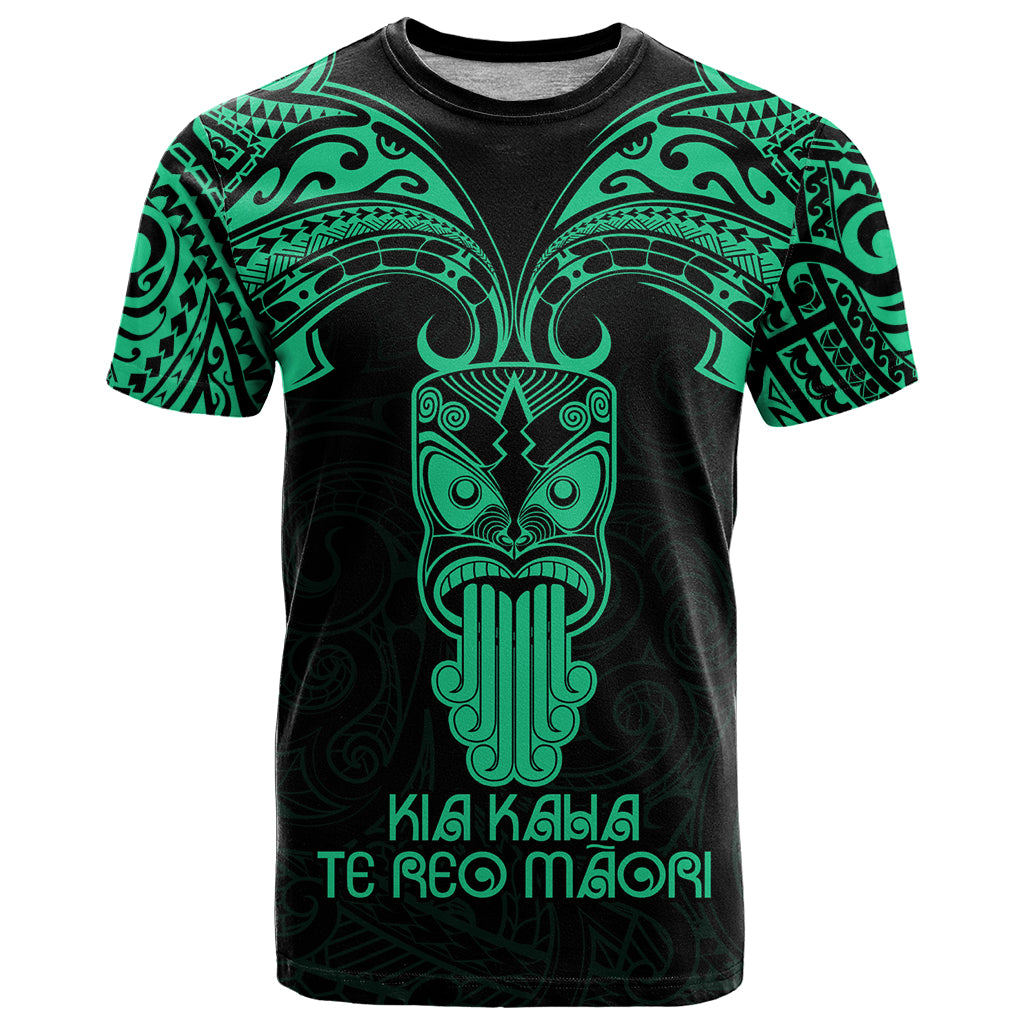 Personalised New Zealand Te Reo Maori T Shirt Kia Kaha Maori Language Week Green Style LT9