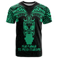 Personalised New Zealand Te Reo Maori T Shirt Kia Kaha Maori Language Week Green Style LT9