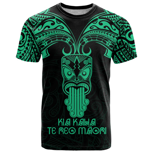 Personalised New Zealand Te Reo Maori T Shirt Kia Kaha Maori Language Week Green Style LT9